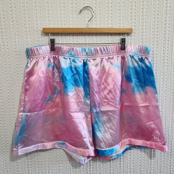 Taylor Swift Tie Dye Cotton Candy Lover Era Satin Pajama Shorts Plus Size 3X - Picture 1 of 13